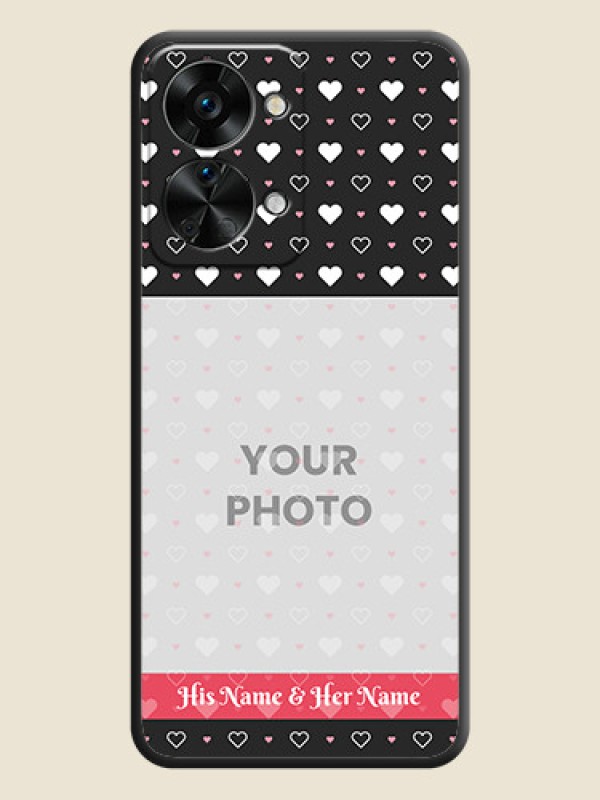 Custom White Color Love Symbols with Text Design on Photo on Space Black Soft Matte Phone Cover - OnePlus Nord 2T 5G - alternate view