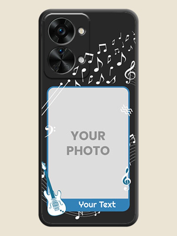 Custom Musical Theme Design with Text on Photo on Space Black Soft Matte Mobile Case - OnePlus Nord 2T 5G - alternate view
