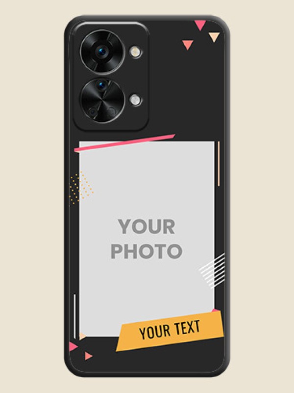 Custom Photo Frame with Triangle Small Dots on Photo on Space Black Soft Matte Back Cover - OnePlus Nord 2T 5G - alternate view