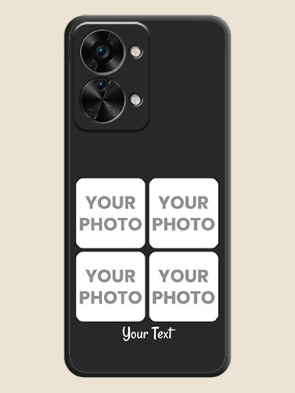 Custom Floral Art with 6 Image Holder on Photo on Space Black Soft Matte Mobile Case - OnePlus Nord 2T 5G - alternate view