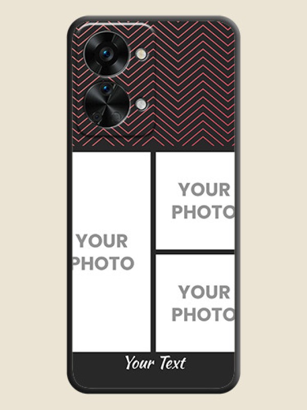 Custom Wave Pattern with 3 Image Holder on Space Black Custom Soft Matte Back Cover - OnePlus Nord 2T 5G - alternate view