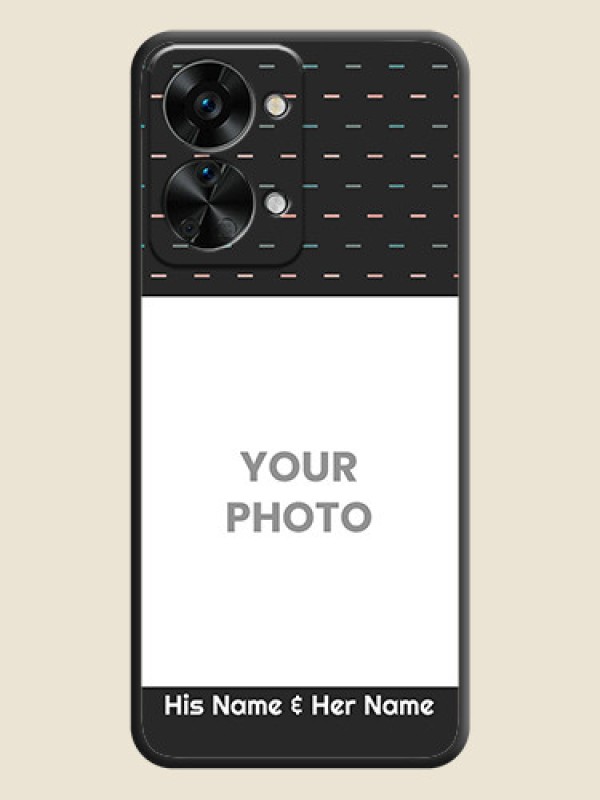 Custom Line Pattern Design with Text on Space Black Custom Soft Matte Phone Back Cover - OnePlus Nord 2T 5G - alternate view