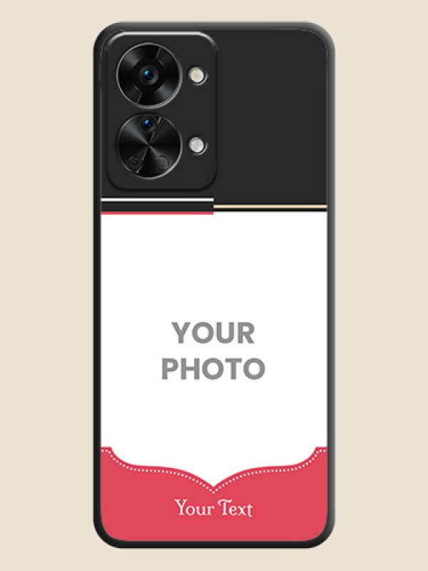 Custom Classic Plain Design with Name on Photo on Space Black Soft Matte Phone Cover - OnePlus Nord 2T 5G - alternate view