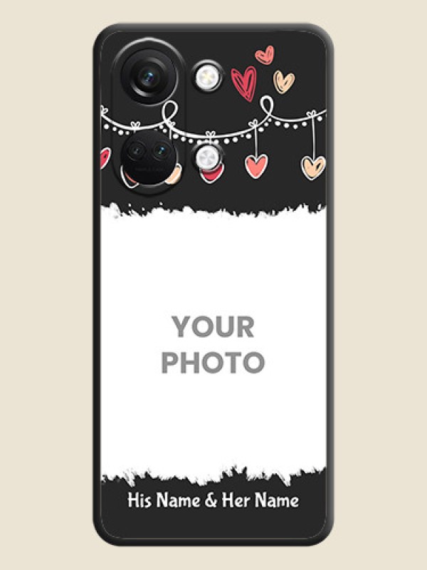 Custom Pink Love Hangings with Name on Space Black Custom Soft Matte Phone Cases - OnePlus Nord 3 5G - alternate view