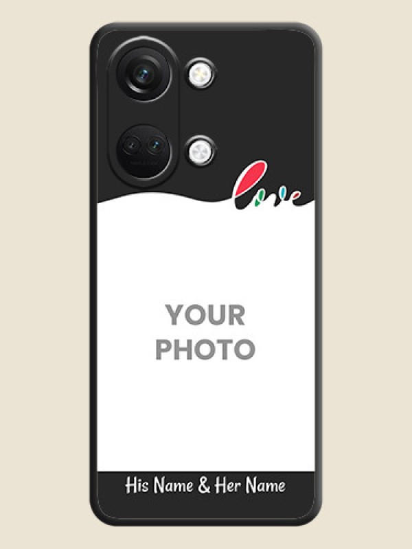 Custom Fall in Love Pattern with Picture - Photo on Space Black Soft Matte Mobile Case - OnePlus Nord 3 5G - alternate view