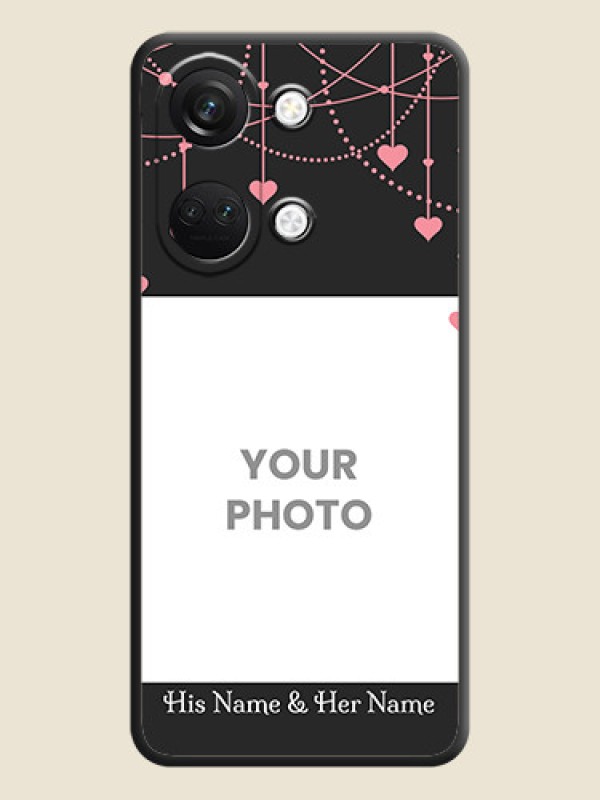 Custom Pink Love Hangings with Text on Space Black Custom Soft Matte Back Cover - OnePlus Nord 3 5G - alternate view