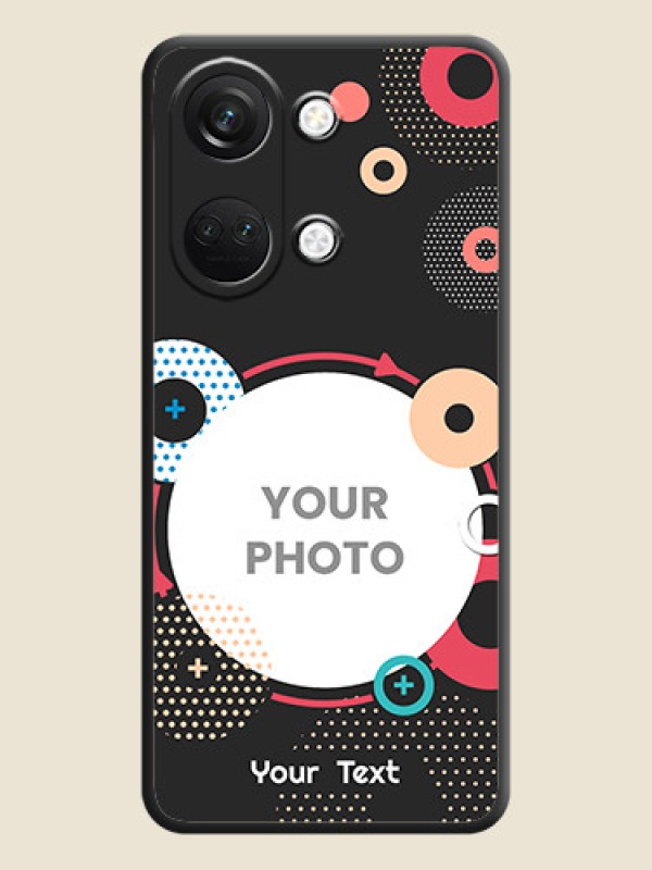 Custom Multicoloured Round Image on Personalised Space Black Soft Matte Cases - OnePlus Nord 3 5G - alternate view