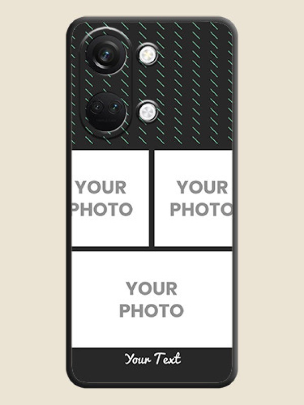 Custom Cross Dotted Pattern with 2 Image Holder on Personalised Space Black Soft Matte Cases - OnePlus Nord 3 5G - alternate view