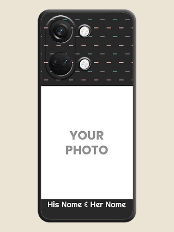 Custom Line Pattern Design with Text on Space Black Custom Soft Matte Phone Back Cover - OnePlus Nord 3 5G - alternate view