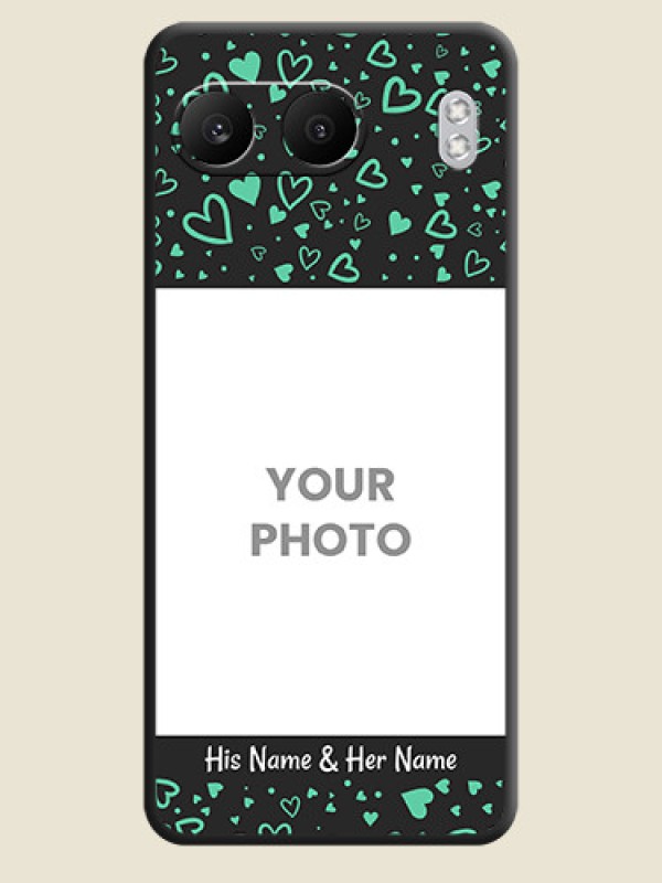 Custom Sea Green Indefinite Love Pattern on Photo On Space Black Custom Soft Matte Mobile Back Cover - Nord 4 5G - alternate view