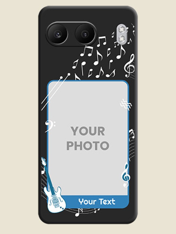 Custom Musical Theme Design with Text on Photo On Space Black Custom Soft Matte Mobile Back Cover - Nord 4 5G - alternate view