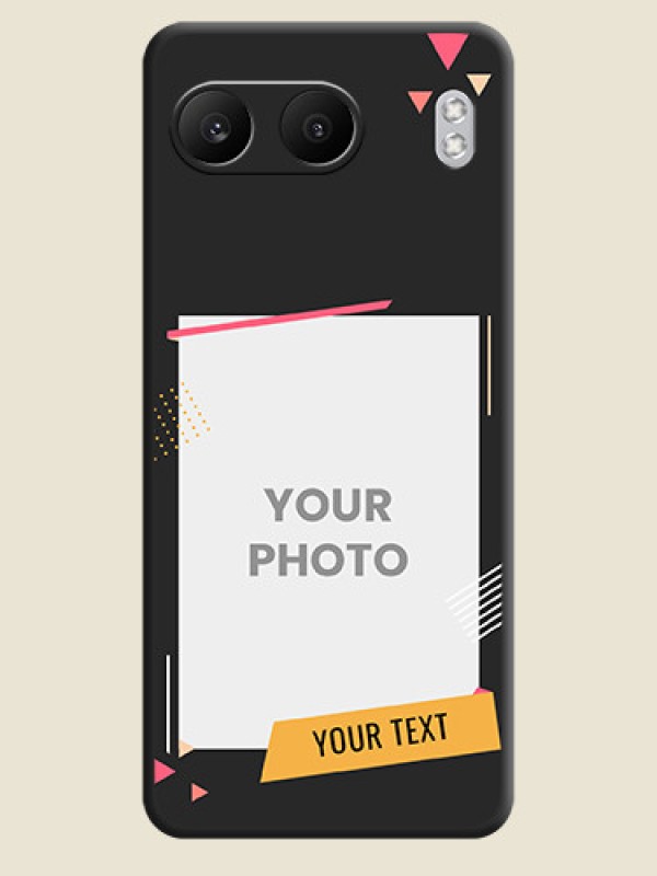 Custom Photo Frame with Triangle Small Dots on Photo On Space Black Custom Soft Matte Mobile Back Cover - Nord 4 5G - alternate view