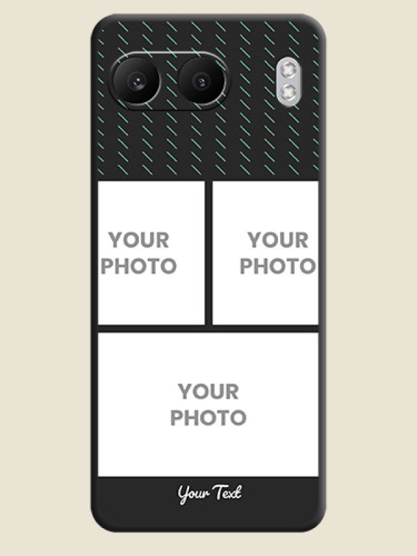 Custom Cross Dotted Pattern with 2 Image Holder On Space Black Custom Soft Matte Mobile Back Cover - Nord 4 5G - alternate view