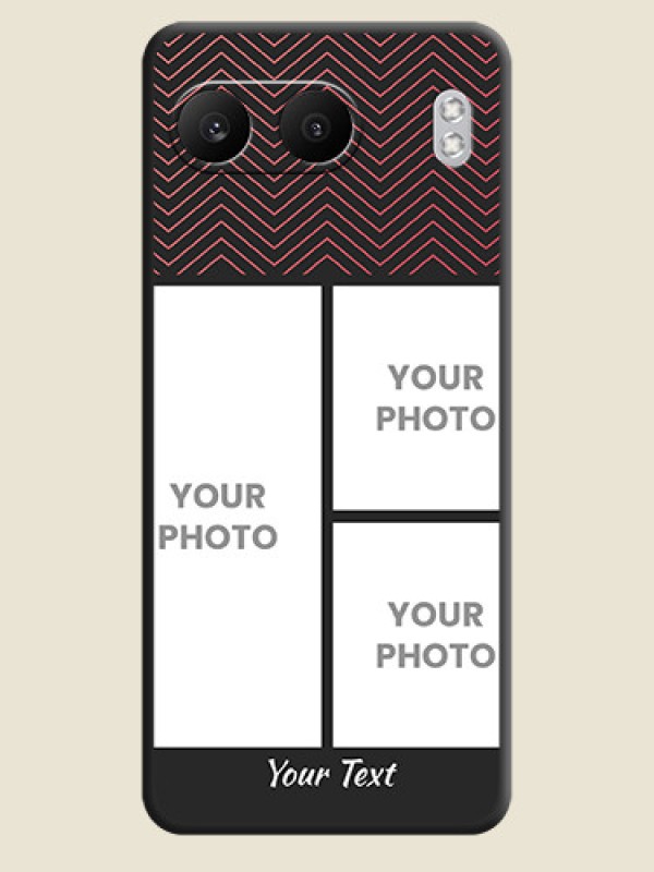 Custom Wave Pattern with 3 Image Holder On Space Black Custom Soft Matte Mobile Back Cover - Nord 4 5G - alternate view