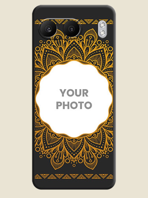 Custom Round Image with Floral Design On Space Black Custom Soft Matte Mobile Back Cover - Nord 4 5G - alternate view