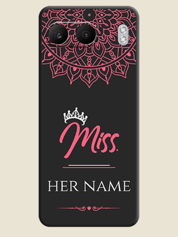 Custom Mrs Name with Floral Design On Space Black Custom Soft Matte Mobile Back Cover - Nord 4 5G - alternate view