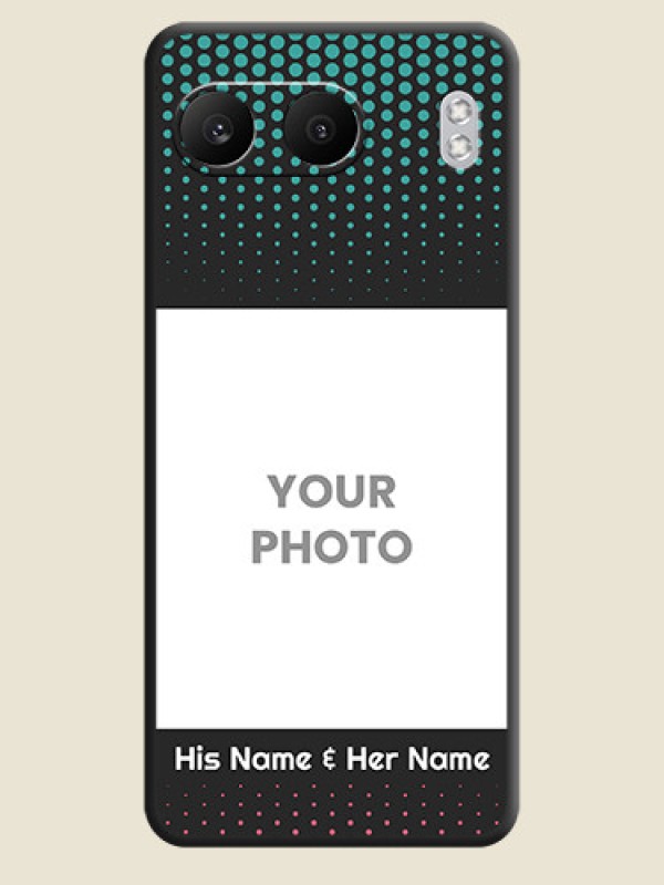 Custom Faded Dots with Grunge Photo Frame and Text On Space Black Custom Soft Matte Mobile Back Cover - Nord 4 5G - alternate view