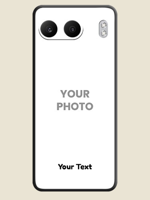Custom Full Single Pic Upload With Text On Space Black Custom Soft Matte Mobile Back Cover - Nord 4 5G - alternate view