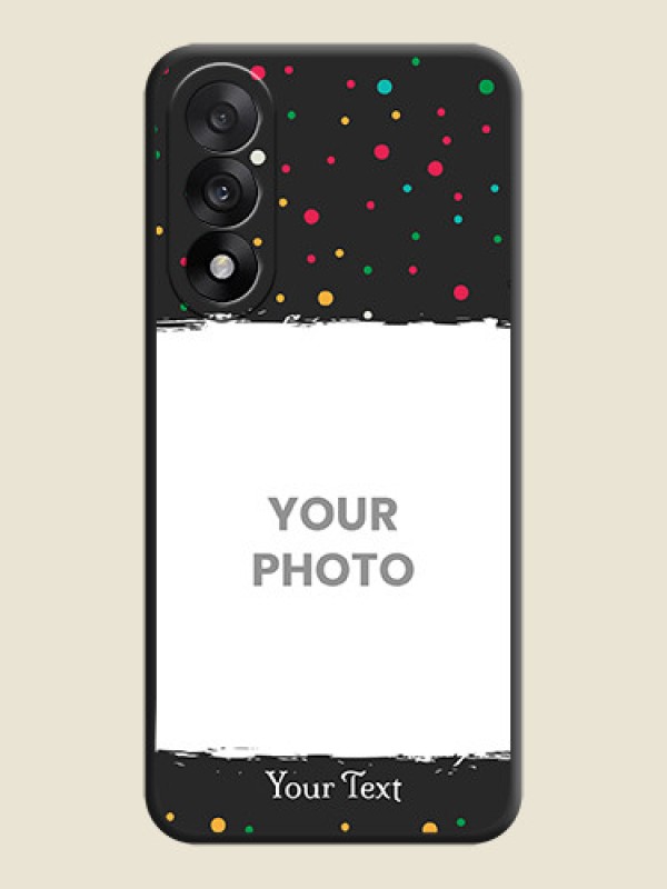 Custom Multicolor Dotted Pattern with Text On Space Black Custom Soft Matte Mobile Back Cover - OnePlus Nord 5 5G - alternate view