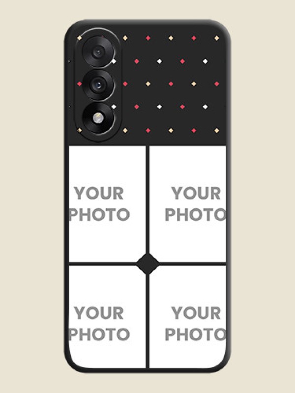 Custom Multicolor Dotted Pattern with 4 Image Holder On Space Black Custom Soft Matte Mobile Back Cover - OnePlus Nord 5 5G - alternate view