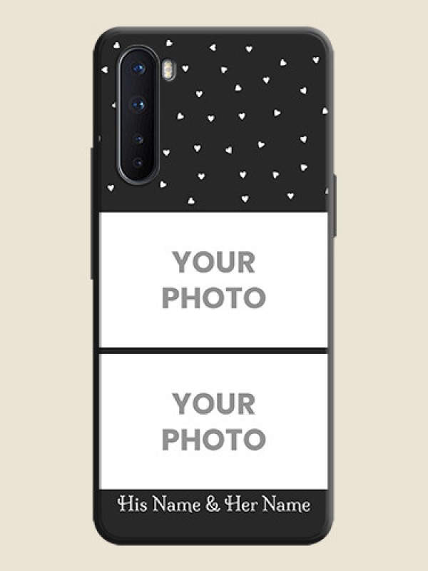Custom Miniature Love Symbols with Name on Space Black Custom Soft Matte Back Cover - OnePlus Nord 5G - alternate view