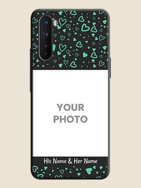 Custom Sea Green Indefinite Love Pattern - Photo on Space Black Soft Matte Mobile Cover - OnePlus Nord 5G - alternate view