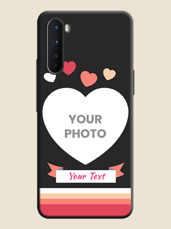 Custom Love Shaped Photo with Colorful Stripes on Personalised Space Black Soft Matte Cases - OnePlus Nord 5G - alternate view