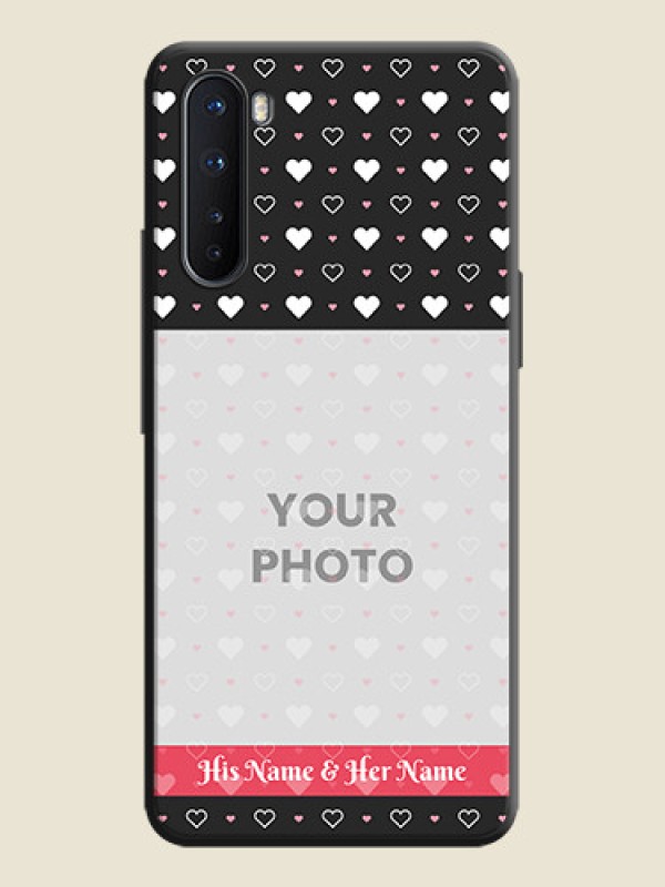 Custom White Color Love Symbols with Text Design - Photo on Space Black Soft Matte Phone Cover - OnePlus Nord 5G - alternate view