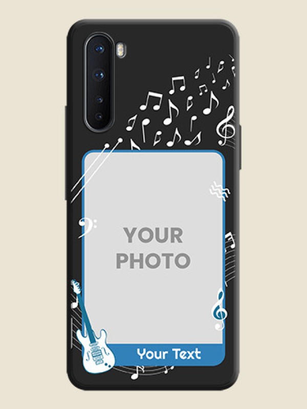 Custom Musical Theme Design with Text - Photo on Space Black Soft Matte Mobile Case - OnePlus Nord 5G - alternate view