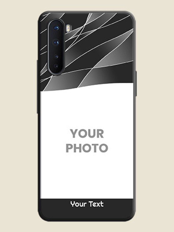 Custom Mixed Wave Lines - Photo on Space Black Soft Matte Mobile Cover - OnePlus Nord 5G - alternate view