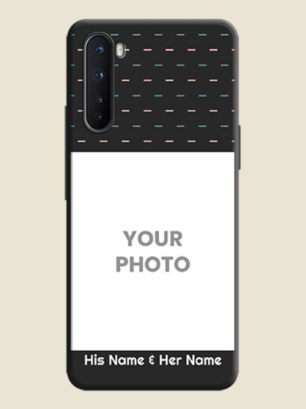 Custom Line Pattern Design with Text on Space Black Custom Soft Matte Phone Back Cover - OnePlus Nord 5G - alternate view