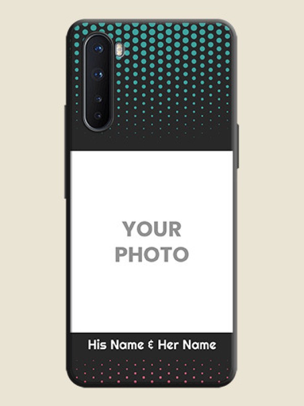 Custom Faded Dots with Grunge Photo Frame and Text on Space Black Custom Soft Matte Phone Cases - OnePlus Nord 5G - alternate view