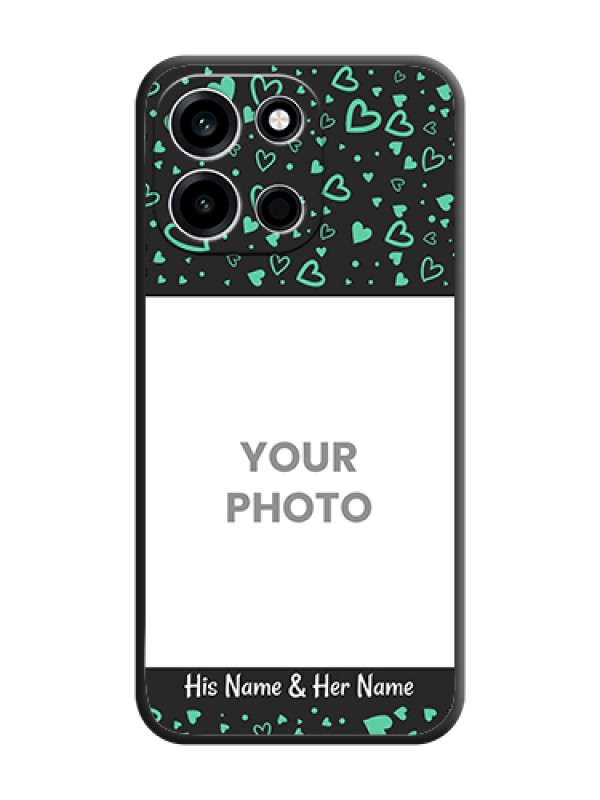 Custom Sea Green Indefinite Love Pattern on Photo On Space Black Custom Soft Matte Mobile Back Cover - OnePlus Nord 6 5G - alternate view