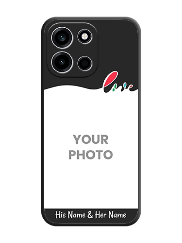 Custom Fall in Love Pattern with Picture on Photo On Space Black Custom Soft Matte Mobile Back Cover - OnePlus Nord 6 5G - alternate view