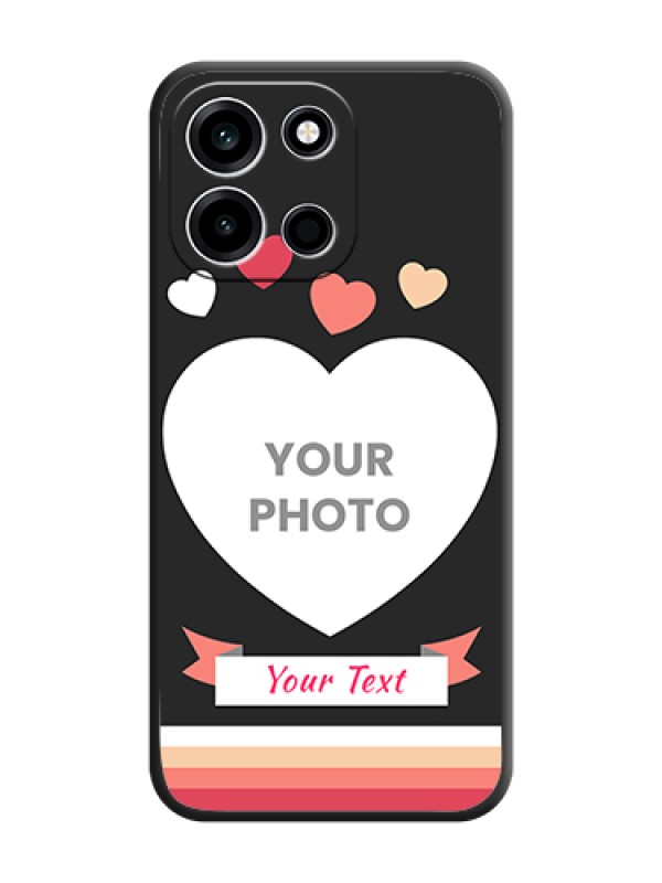Custom Love Shaped Photo with Colorful Stripes On Space Black Custom Soft Matte Mobile Back Cover - OnePlus Nord 6 5G - alternate view