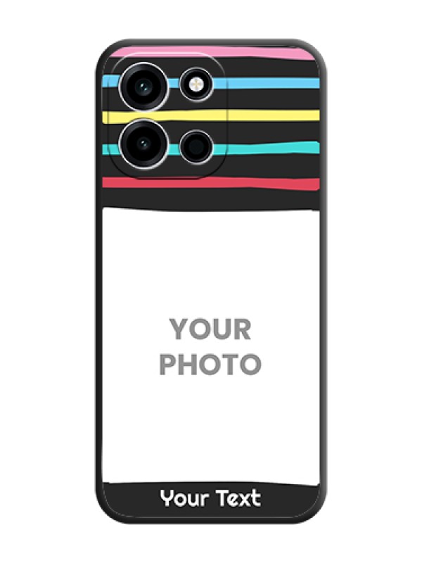 Custom Multicolor Lines with Image On Space Black Custom Soft Matte Mobile Back Cover - OnePlus Nord 6 5G - alternate view