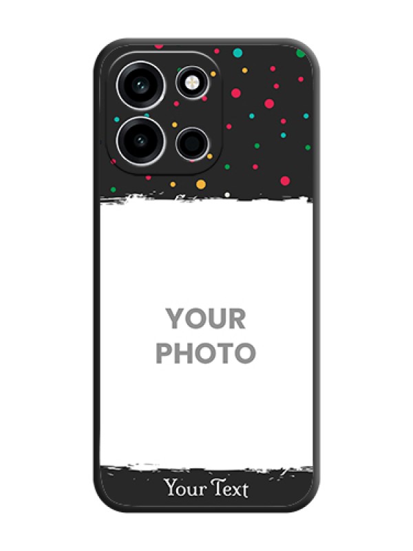 Custom Multicolor Dotted Pattern with Text On Space Black Custom Soft Matte Mobile Back Cover - OnePlus Nord 6 5G - alternate view