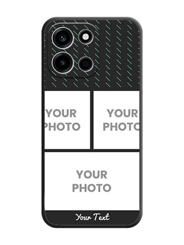 Custom Cross Dotted Pattern with 2 Image Holder On Space Black Custom Soft Matte Mobile Back Cover - OnePlus Nord 6 5G - alternate view