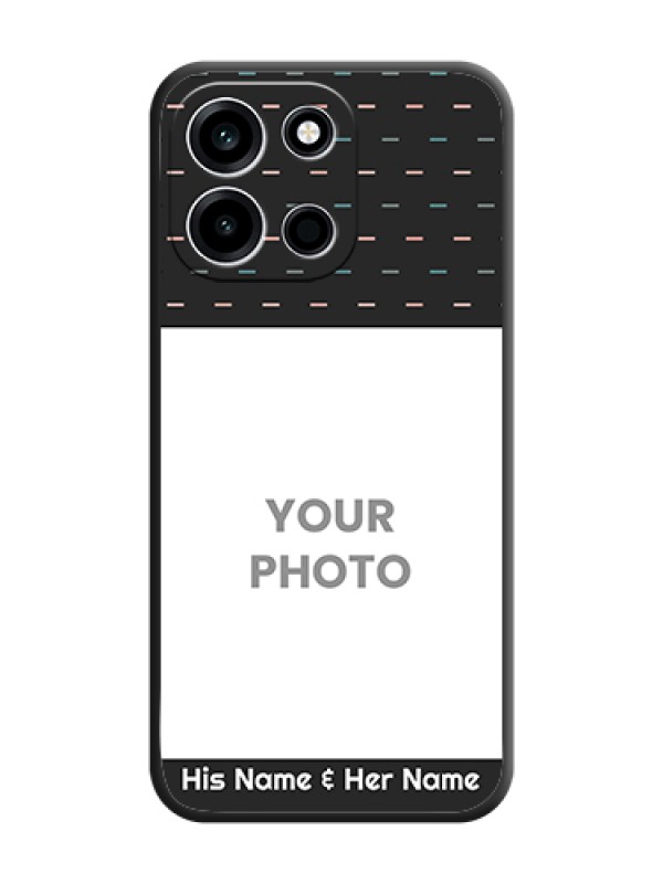 Custom Line Pattern Design with Text On Space Black Custom Soft Matte Mobile Back Cover - OnePlus Nord 6 5G - alternate view