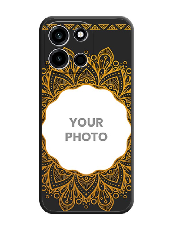 Custom Round Image with Floral Design On Space Black Custom Soft Matte Mobile Back Cover - OnePlus Nord 6 5G - alternate view