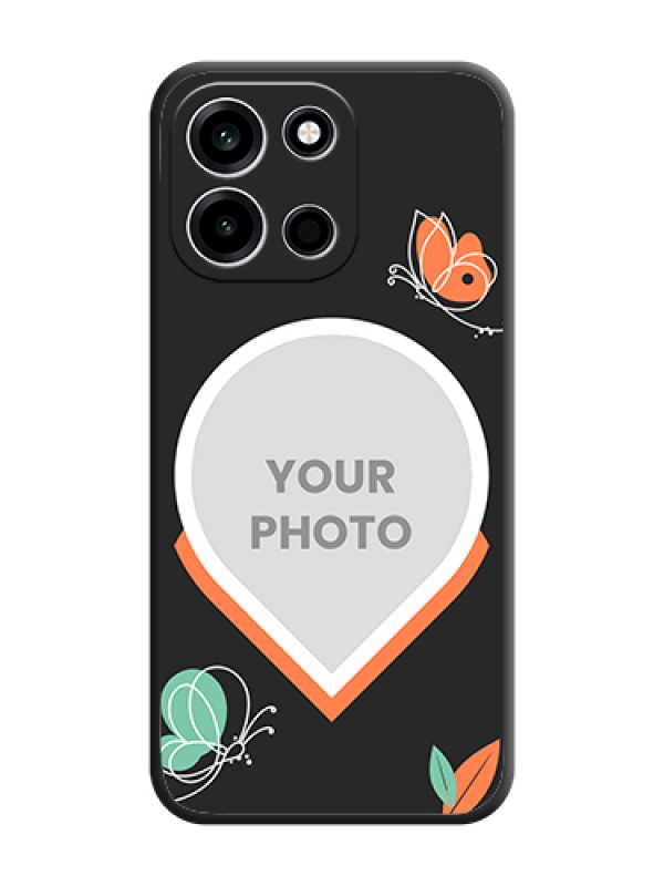 Custom Upload Pic With Simple Butterly Design On Space Black Custom Soft Matte Mobile Back Cover - OnePlus Nord 6 5G - alternate view