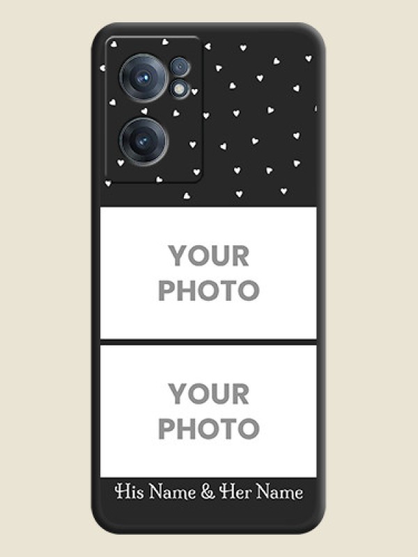 Custom Miniature Love Symbols with Name on Space Black Custom Soft Matte Back Cover - OnePlus Nord CE 2 5G - alternate view