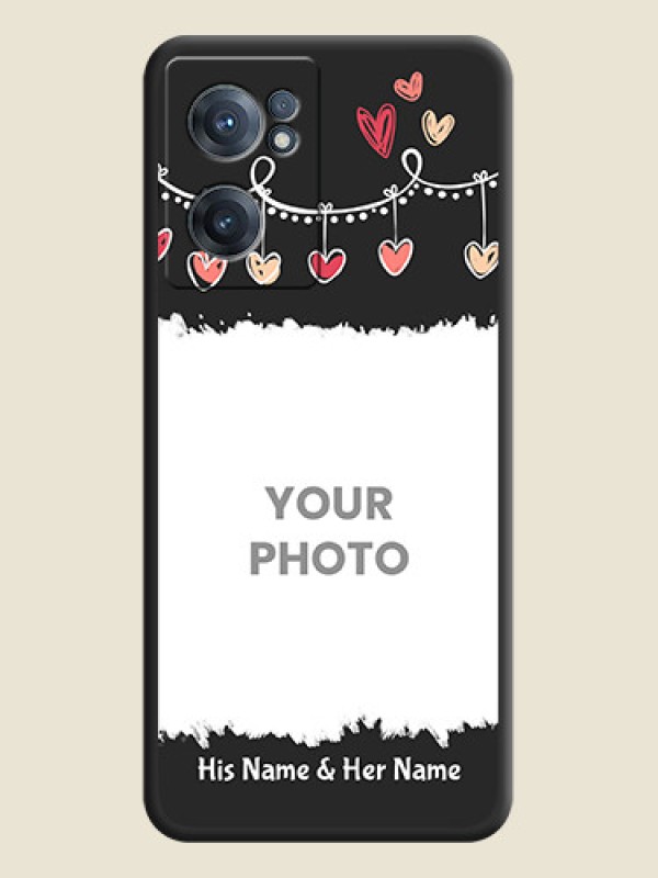 Custom Pink Love Hangings with Name on Space Black Custom Soft Matte Phone Cases - OnePlus Nord CE 2 5G - alternate view