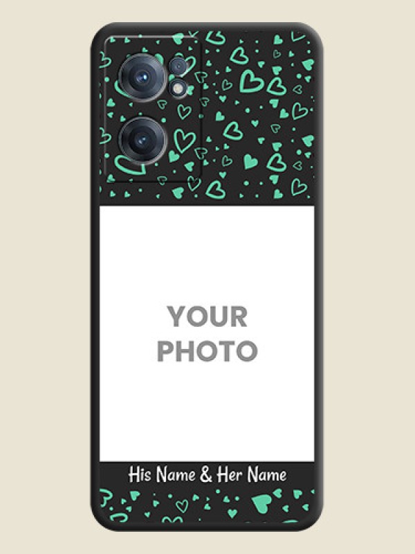 Custom Sea Green Indefinite Love Pattern on Photo on Space Black Soft Matte Mobile Cover - OnePlus Nord CE 2 5G - alternate view