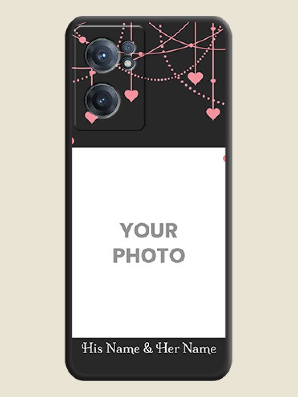 Custom Pink Love Hangings with Text on Space Black Custom Soft Matte Back Cover - OnePlus Nord CE 2 5G - alternate view