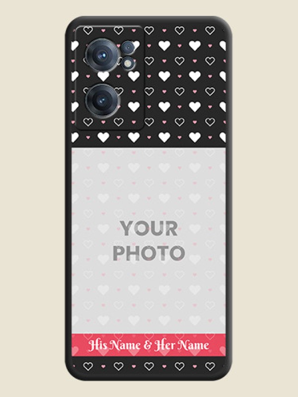 Custom White Color Love Symbols with Text Design on Photo on Space Black Soft Matte Phone Cover - OnePlus Nord CE 2 5G - alternate view