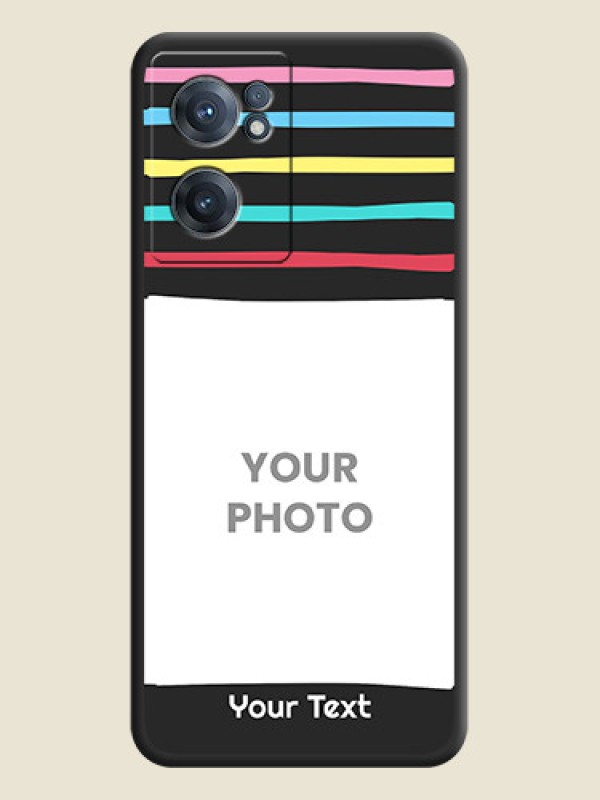 Custom Multicolor Lines with Image on Space Black Personalized Soft Matte Phone Covers - OnePlus Nord CE 2 5G - alternate view