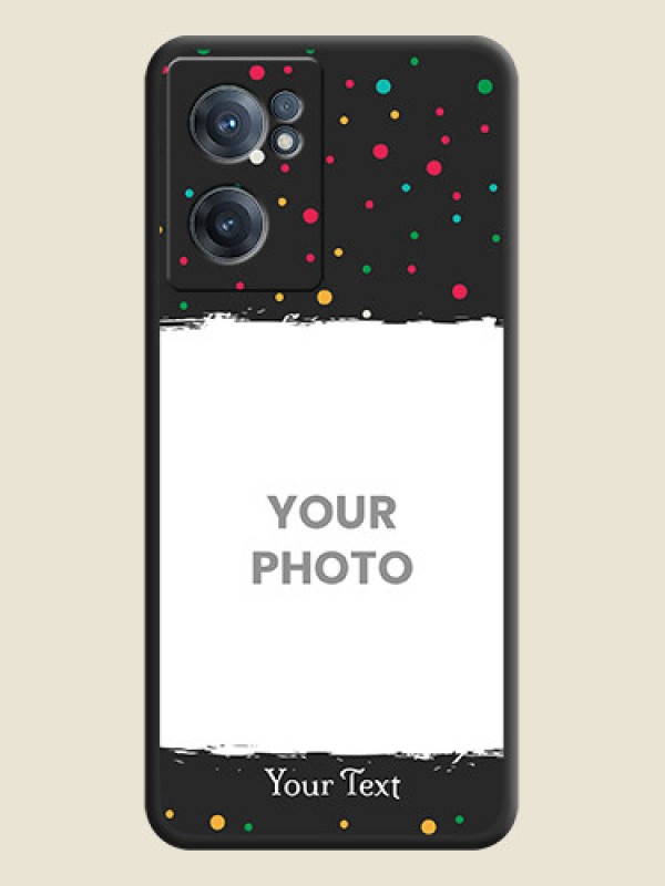 Custom Multicolor Dotted Pattern with Text on Space Black Custom Soft Matte Phone Back Cover - OnePlus Nord CE 2 5G - alternate view
