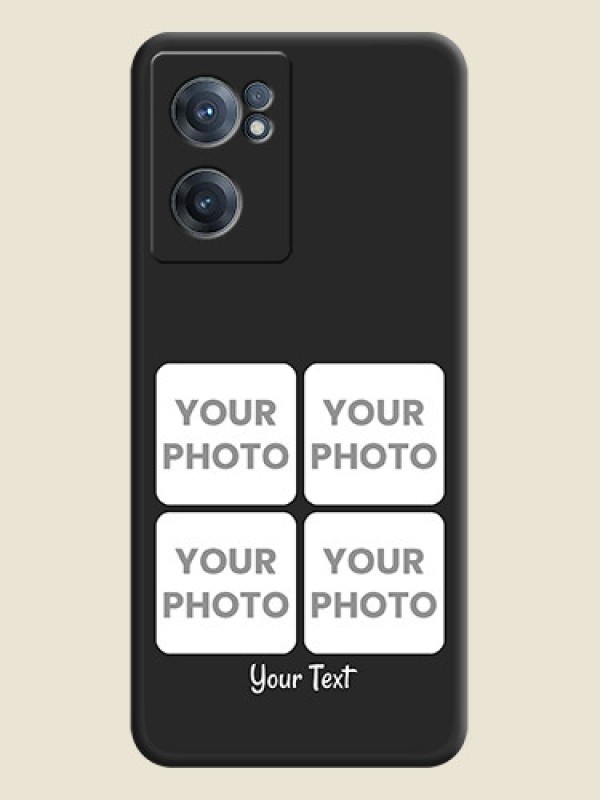 Custom Floral Art with 6 Image Holder on Photo on Space Black Soft Matte Mobile Case - OnePlus Nord CE 2 5G - alternate view