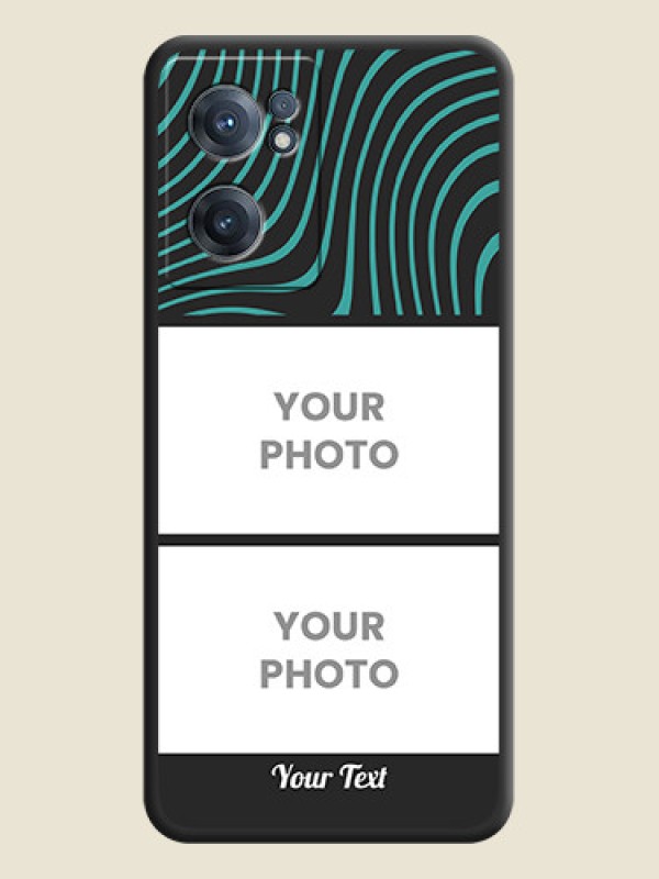 Custom Wave Pattern with 2 Image Holder on Space Black Personalized Soft Matte Phone Covers - OnePlus Nord CE 2 5G - alternate view